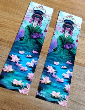 Dame aux lotus (Oeuvre originale) – Marque-Page | Namwhan
