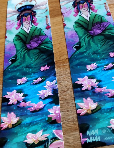 Dame aux lotus (Oeuvre originale) – Marque-Page | Namwhan