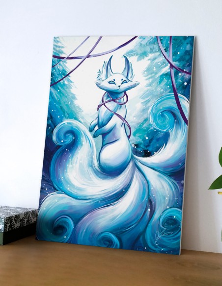 Kitsune de l'hiver (Œuvre originale) – Tableau PVC | Namwhan