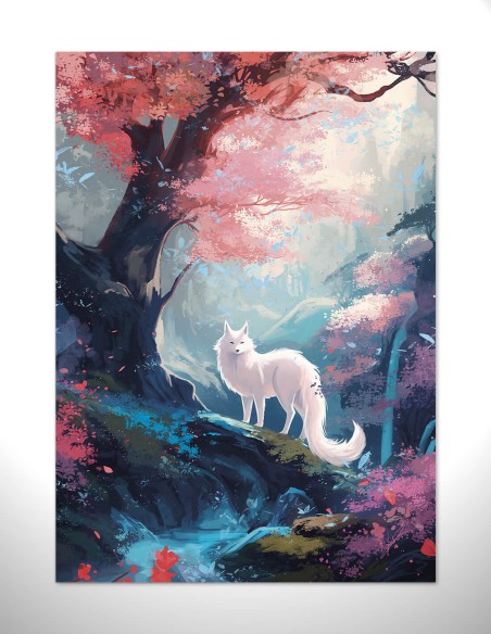 Loup blanc (Œuvre originale) – Tableau PVC | Namwhan