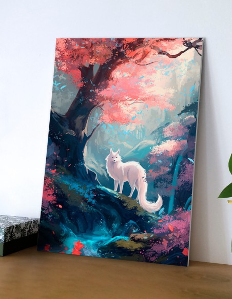 Loup blanc (Œuvre originale) – Tableau PVC | Namwhan