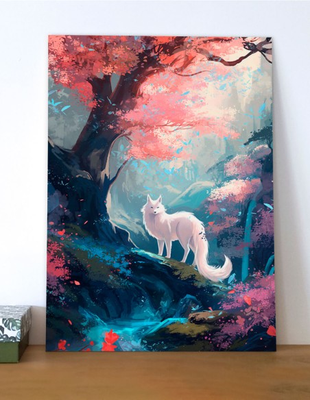 Loup blanc (Œuvre originale) – Tableau PVC | Namwhan