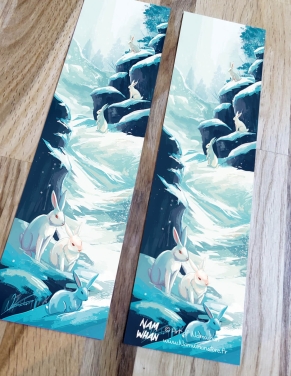 Lapins des neiges (Oeuvre originale) – Marque-Page | Namwhan