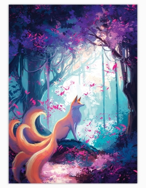 Kitsune de la forêt (Œuvre originale) – Tableau PVC | Namwhan