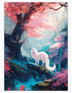 Loup blanc (Œuvre originale) – Tableau PVC | Namwhan