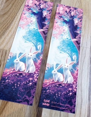 Lapins du printemps (Oeuvre originale) – Marque-Page | Namwhan