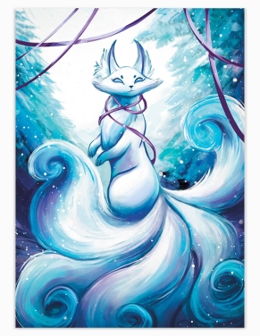 Kitsune de l'hiver (Œuvre originale) – Tableau PVC | Namwhan