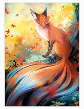 Kitsune d'automne (Œuvre originale) – Tableau PVC | Namwhan