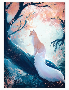 Renard abricot (Oeuvre originale) – Tableau PVC | Namwhan