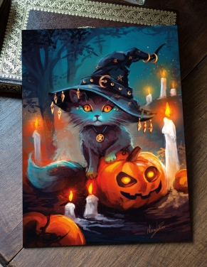 Chat d'halloween (Œuvre originale) – Tableau PVC | Namwhan