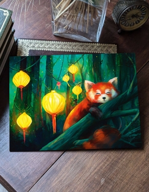 Panda roux (Œuvre originale) – Tableau PVC | Namwhan