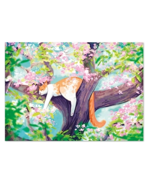 Chat printanier (Œuvre originale) – Tableau PVC | Namwhan