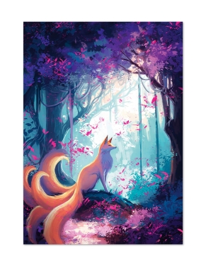 Kitsune de la forêt (Œuvre originale) – Tableau PVC | Namwhan