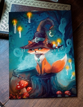 Renard halloween (Œuvre originale) – Tableau PVC | Namwhan