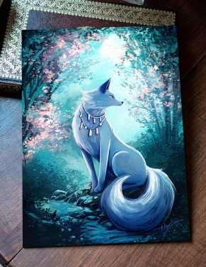 Renard blanc (Œuvre originale) – Tableau PVC | Namwhan