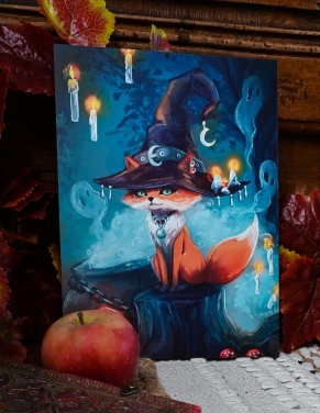 Renard halloween (Œuvre originale) – Tableau PVC | Namwhan