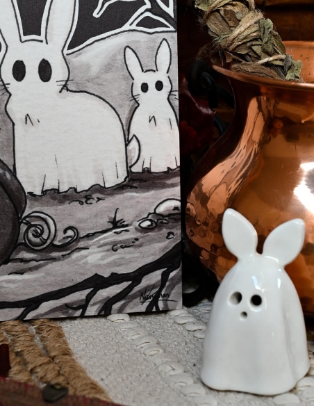 Lapins fantômes (Œuvre originale) – Tableau PVC | Namwhan